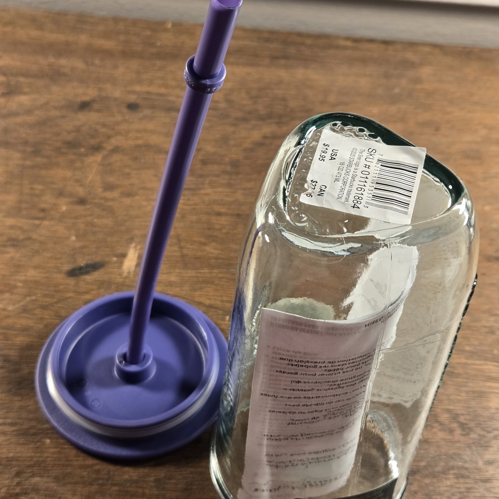 Starbucks Glass Tumbler with Vibrant Purple Straw